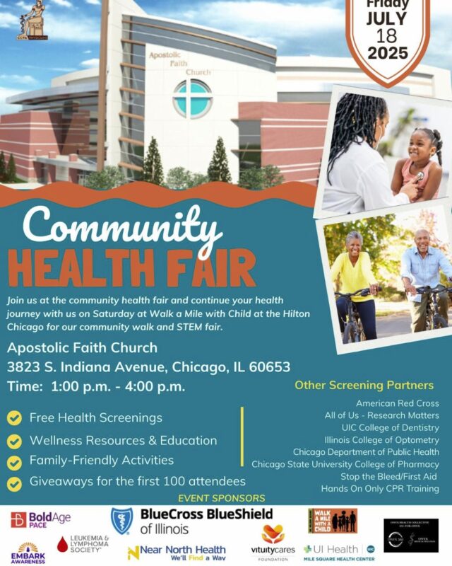 📣 Chicago – You're Invited!

The National Medical Association (NMA) is bringing its 123rd Annual Convention & Scientific Assembly to Chicago, July 19–23, 2025, at the Hilton Chicago! 

But first, join us for the Community Health Fair and Stop the Bleed hosted by the Cook County Physicians Association (CCPA) on Friday, July 18 | 1–4 PM at Apostolic Faith Church (3823 S. Indiana Ave.)!

✨ FREE Health Screenings
✨ Family-Friendly Activities & Giveaways
✨ Wellness Resources & CPR/“Stop the Bleed” Workshops
✨ American Red Cross Blood Drive
✨ Gun Safety & Gun Lock Distribution
✨ Press Conference at 2:30 PM on Black Health & Ending Community Violence

Let’s unite for health, hope & healing in Chicago!

#NMA2025 #BlackHealthMatters #CCPAChicago #CommunityWellness #GunSafety #HealthEquity #StopTheBleed #ChicagoEvents #NMAConvention #HealthcareJustice