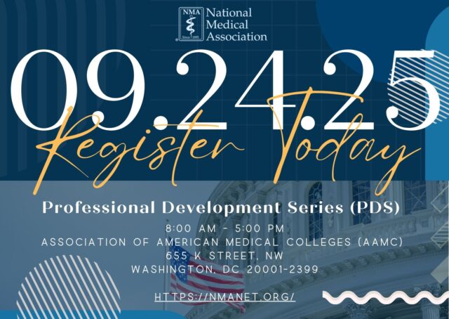 Join us at the Congressional Black Caucus Foundation's Annual Legislative Conference (ALC) for the NMA Professional Development Series (PDS)!

📍 Association of American Medical Colleges (AAMC), Washington, D.C.
📅 Wednesday, September 24, 2025
🕘 8:00 AM – 5:00 PM

This year’s ALC theme: “Made for this Moment: Power, Policy & Progress.” Don’t miss NMA President Dr. Roger A. Mitchell, Jr. as he presents: “The New Reconstruction: Mobilizing Healthcare Justice for a New America – Our Patients, Providers & Policy.” 

Register now: https://members.nmanet.org/event/2025PDS
Hotel: Morrison-Clark Historic Inn – $339/night (plus tax). Secure your stay early!

#HealthcareJustice #BlackHealthMatters #NMADocs #ALC2025 #HealthEquity #PolicyAndProgress #NMA2025PDS