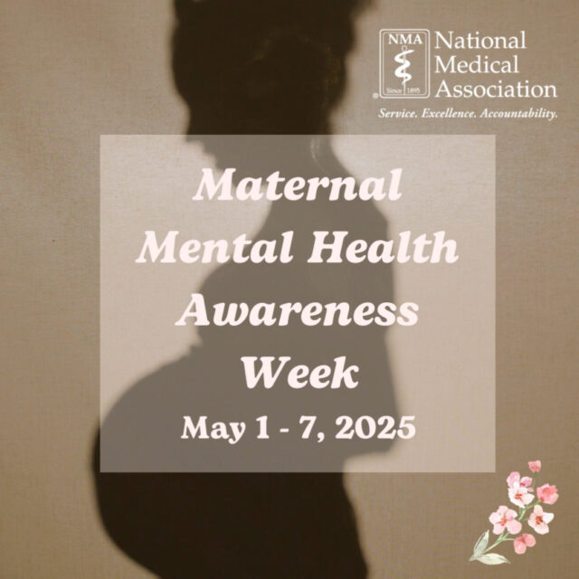 🧠💜 Maternal Mental Health Awareness Week is observed May 1–7 and focuses on the importance of mental health before, during, and after pregnancy.

The National Medical Association is raising awareness to reduce stigma, promote open conversations, and highlight the urgent need for resources and support for mothers experiencing perinatal mental health disorders.

Let’s stand together to support maternal mental wellness — because every mother’s mind matters.

#MaternalMentalHealth #MentalHealthAwareness #BlackMaternalHealth #WorldMaternalMentalHealthDay #NMAHealthEquity #MomsMatter #EndTheStigma #SupportBlackMoms