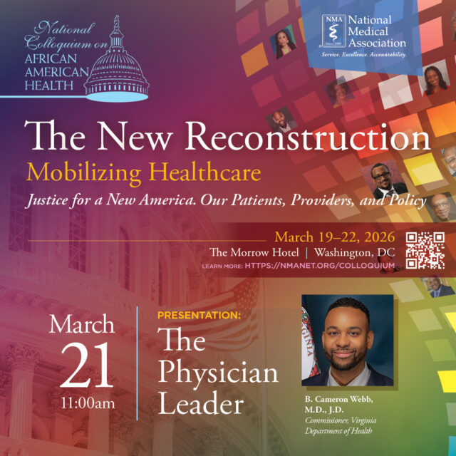 Physicians are not only caregivers. They are policy leaders, advocates, and architects of healthier communities.

Join B. Cameron Webb, MD, JD, Commissioner of the Virginia Department of Health, for “The Physician Leader,” a powerful presentation exploring the evolving role of physicians in shaping healthcare policy, public health strategy, and community impact.

This session will inspire physicians, trainees, and healthcare leaders to step beyond clinical practice and lead change where it matters most.

📍 March 21 |  Washington, DC

Register today:  https://nmanet.org/colloquium

#NMAColloquium26 #PhysicianLeadership #HealthEquity #PublicHealthLeadership #MedicalLeadership #HealthcarePolicy