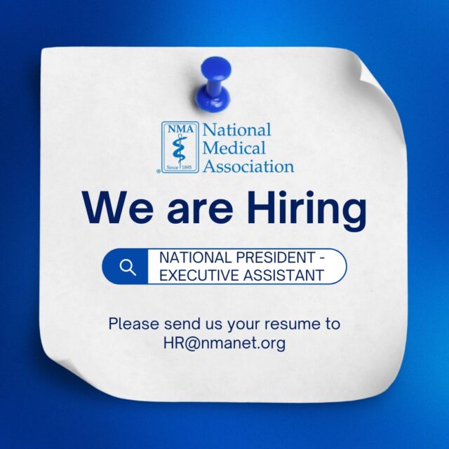 🌟 We’re Hiring! Join the NMA Team 🌟

The National Medical Association (NMA) is seeking a dedicated and professional National President Executive Assistant to join our Executive Office team on an On-Call/Part-Time basis.

As the National President’s Executive Assistant, you’ll play a key role in supporting the NMA’s leadership, providing high-level administrative assistance, managing communications, coordinating meetings and travel, and ensuring smooth operations within the Executive Office.

Why Join NMA?
Be part of a historic organization advancing the interests of African American physicians and their patients, while working closely with national leadership to make an impact in medicine and public health.

📩 Interested? Read more here: http://bit.ly/4owoEXJ

#NowHiring #ExecutiveAssistant #NMA #HealthcareLeadership #AdminJobs #JoinOurTeam
