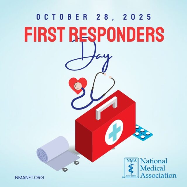 🚨 Today is National First Responders Day 🚨

The National Medical Association (NMA) proudly honors the brave men and women who serve on the front lines of emergencies, our healthcare professionals, paramedics, EMTs, firefighters, and police officers who respond with courage, compassion, and unwavering dedication.

Your commitment saves lives, protects communities, and embodies the spirit of service and sacrifice that strengthens our nation every day.

Today, we extend our deepest gratitude to all first responders, including the many NMA physicians and members who answer the call to care in times of crisis. 🙏🏾💙

Thank you for being the first to step forward when others are in need.

#NationalFirstRespondersDay #ThankYouFirstResponders #NMA #HealthEquity #PublicHealth #CommunityCare #MobilizingHealthJustice